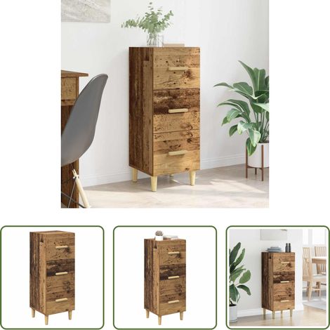 vidaXL Holz Sideboard - Sideboard Altholz 34,5 x 34 x 90 cm Holzwerkstoff (1/5)