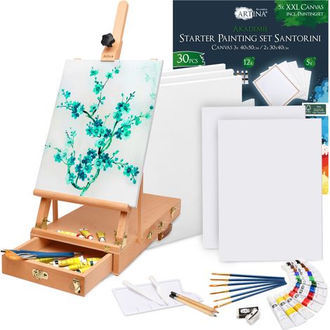 Set de peinture de 30 pièces Santorini, y compris chevalet en valise Le Mans (1/5)