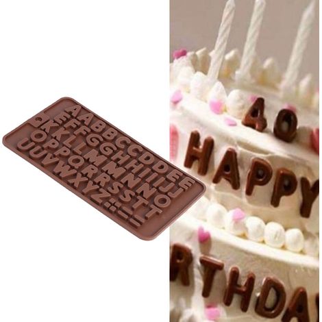 3 Moules en Silicone pour Chocolat en Forme de Lettres Anglaises - Accessoire de Pâtisserie DIY (1/5)