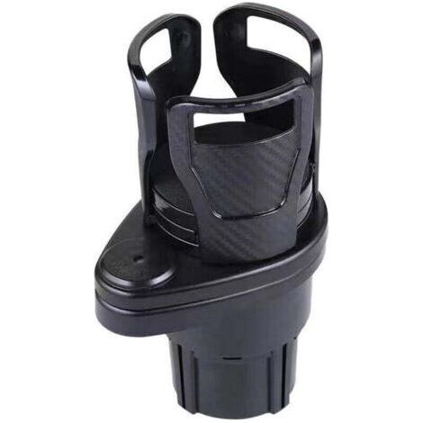 Porte-Gobelet de Voiture 2 en 1,Porte Boisson,Support Réglable pour Voiture,Rotation à 360 degrés,Porte gobelet voiture pour la plupart des voitures- Noir (1/4)