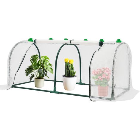 Mini serre tunnel de jardin 120 × 60 × 50 cm, tente de protection pour plantes intérieur et extérieur, porte à fermeture éclair, résistante au vent et à la neige, pour légumes, fleurs, balcon et terra (1/5)