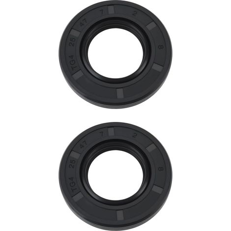 Lot de 2 joints d'étanchéité métriques à double lèvre en caoutchouc nitrile avec ressorts 25 x 47 x 7 mm pour joints de rechange de moteur (1/5)