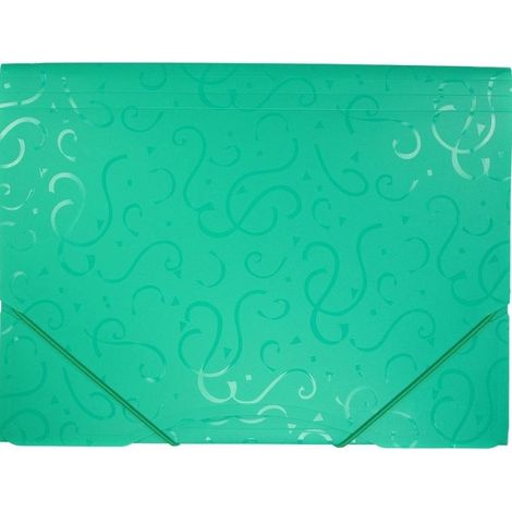 A4-Ordner mit Gummiband, grüne Muster