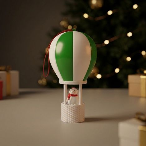 Lanterne LED décorative de Noël style montgolfière, lampe à bougie sans flamme avec poignée, décoration de table festive, idée cadeau enfant, fête et ambiance chaleureuse 2pcs (1/5)