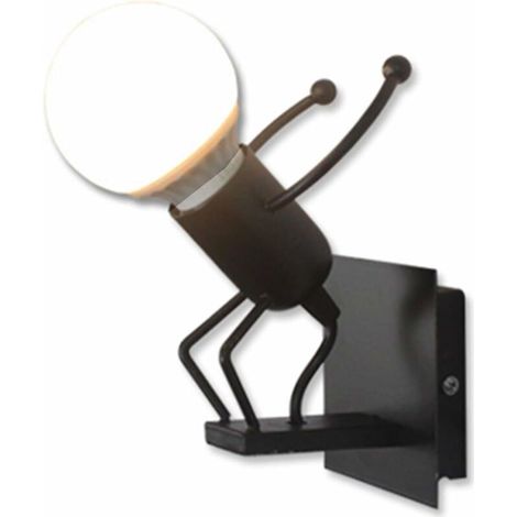 Creative Belle Nain Lampe de Murale Industriel Rétro Noir Métal E27 Applique Murale (Sauter) (1/5)