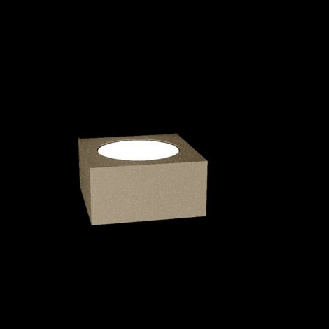 Applique moderna top light plate 1129 ap gx53 led metallo monoemissione lampada parete, finitura metallo sabbia