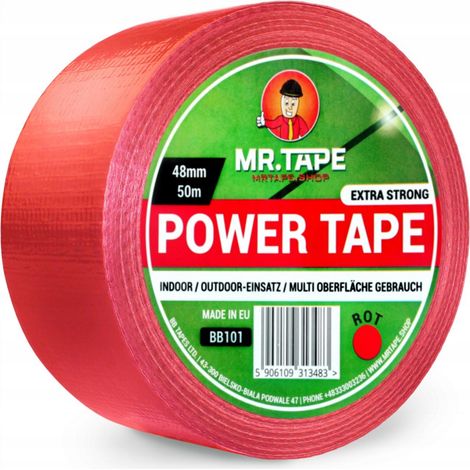 MrTape ROTES KLEBEBAND 48 mm/50 m STARKES POWERTAPE VERSTÄRKT