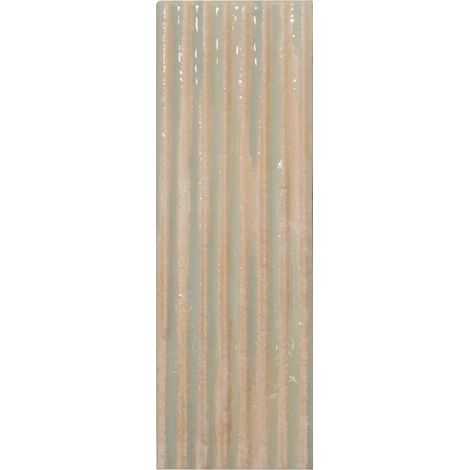 Carrelage grès cérame effet graphique CASABLANCA - Relief (rectangle) 15x5cm Mint -  - boîte de 0.53 m2 - Gioia Materia