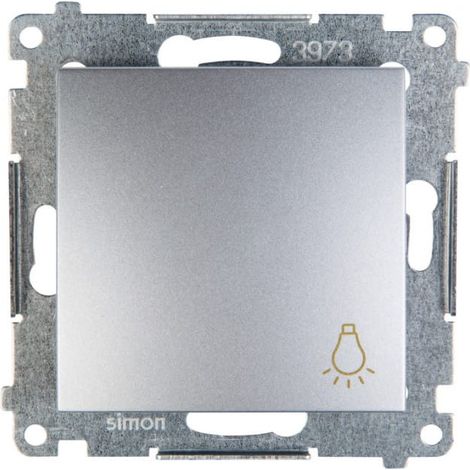 Simon 54 Pulsante /luce/, connettori rapidi, argento opaco DS1.01/43