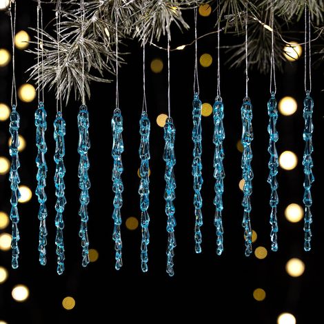 Pendentif Glaçon Acrylique - 12 Pièces - Décoration Noël Arbre Fenêtre Cheminée - Transparent - 12 Unités (1/3)