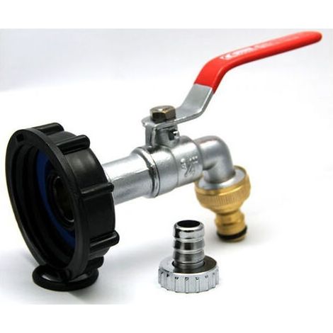 Raccord robinet en laiton chromé sortie raccord rapide - 3/4''Accessoires de baril de tonne connecteur de baril de tonne IBC buse d'eau en laiton de baril de tonne connecteur de robinet de sucette de (1/3)