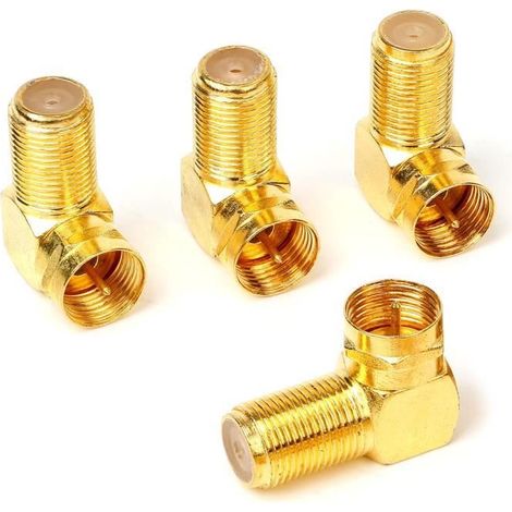 Hyber&Cara Connecteur à angle 90 degrés adaptateurs Coudés F mâle vers F femelle pour câble d'antenne Sat Câble coaxial, lot de ,530