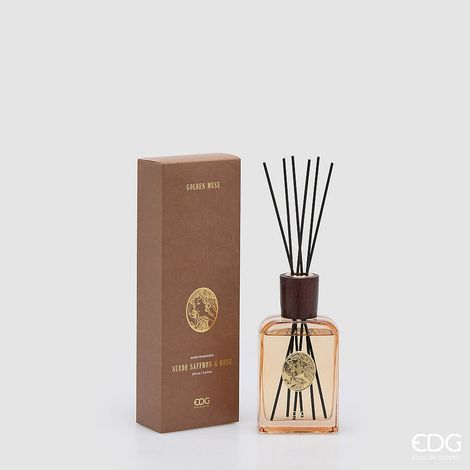 EDG Enzo De Gasperi Profumatore Ambiente Bottiglia Diva 330 ml Zafferano, Rosa, Patchouli– Diffusore Fragranza Design Elegante