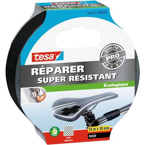 Tesa 4042448337337 Cinta adhesiva negra 10m x 38mm resistente