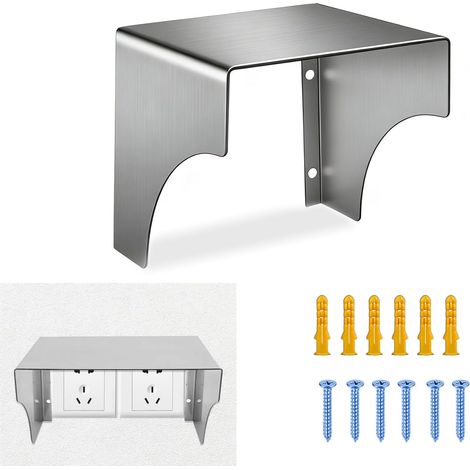 Housse de Pluie en Acier Inoxydable, 12,5 x 12 x 12 cm Couverture de Sonnette de Porte, Protection Contre la Pluie en Acier Inoxydable, Cache Prise en Acier Inoxydable, pour Salle de Bain, Extérieur (1/5)