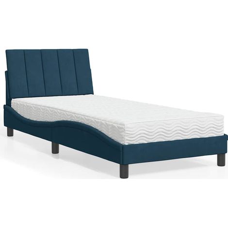 Maison Exclusive - Letto con Materasso Hanko Blu 80x200 cm in Velluto (1/5)