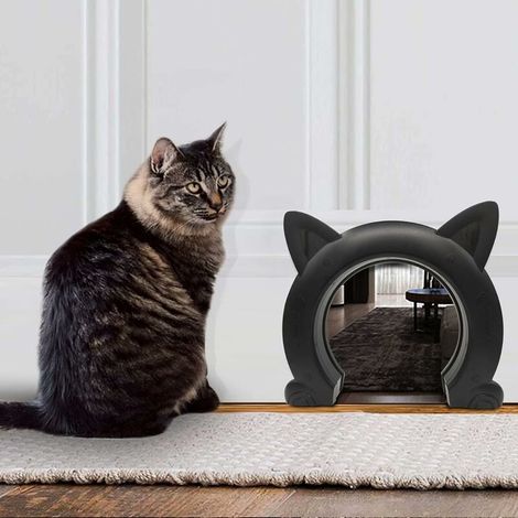Porte intérieure pour chat - Porte intérieure pour chat - Portes pour animal domestique - 22,5 x 5,5 x 27 cm (L) Noir (1/4)