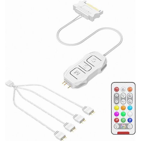 ARGB Wireless RGB Hub 5V 3Pin Controller für PC, robustes ABS-Material, einfache Installation, optimiertes Lichtmanagement, kompaktes Gehäuse, kompatibel mit LED-Lüftern. (1/5)