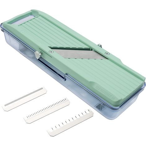 1 Mandoline 3 Lames, Acier Inoxydable, Épaisseur Réglable, Coupe-légumes, Cuisine Pro (1/5)