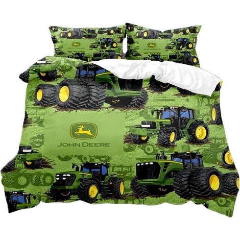 Ensemble de literie pour tracteur, impression 3D, microfibre, noir, vert, rouge, bleu et marron. ZQ93870-180X210cm ensemble trois pièces (1/2)