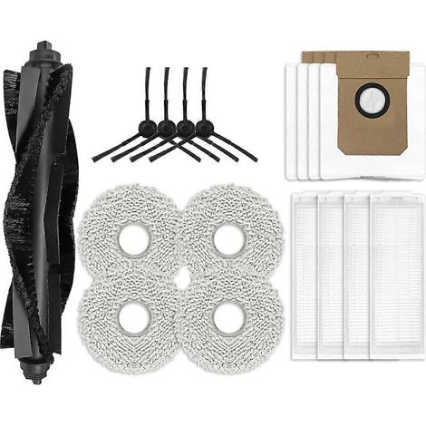 Aspirateur robot : brosse principale latérale, filtre HEPA, lingette de nettoyage, sac à poussière (1/5)