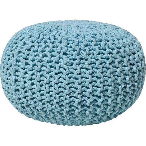 Pouf poggiapiedi in tessuto azzurro 40 x 25 cm Conrad