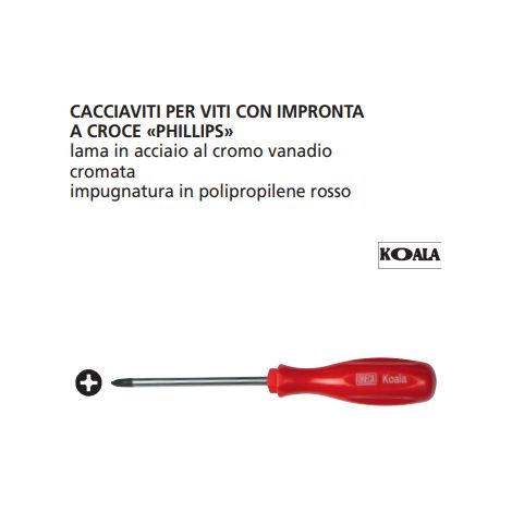ORECA-CACCIAVITE PER VITI CON IMPRONTA ACROCE PHILLIPSGR0 3x60 IN ACCIAIO CROMO VANADIO