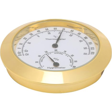 Round Temperature Gauge for Guitar and Violin Cases, Instrument Care, Compact and Portable with Alloy Frame (1/5)