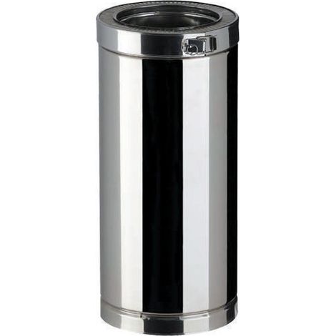 Poujoulat – Conduit de fumée isolé therminox 450mm diamètre 130 – Longueur 450mm – Pour cheminées et chaudières (1/4)