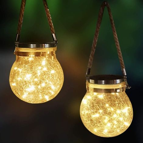 Lot de lampes décoratives solaires LED en verre, éclairage de jardin, lampe torche solaire, Noël, fête, vacances-AquaForge