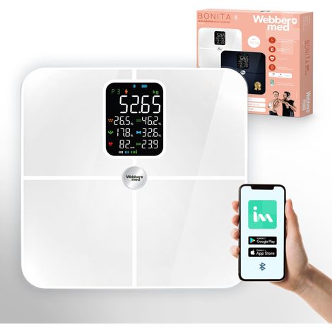 Báscula de baño analítica con 16 parámetros, compatible con Apple Health y Google Fit, IF1321B (1/5)