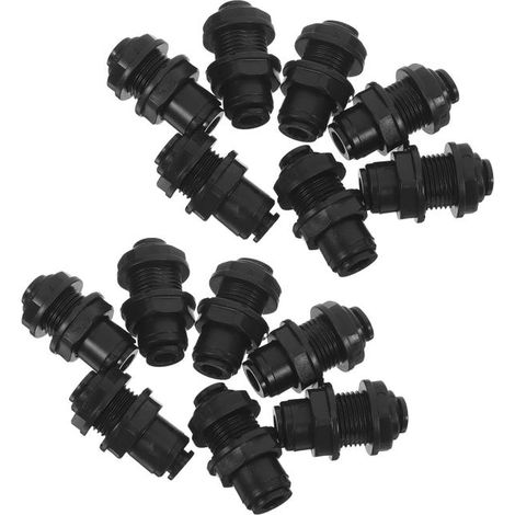 Conectores rápidos de riego de plástico negro de 20 piezas, resistentes a la obstrucción para sistemas de riego (1/5)