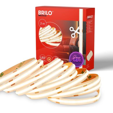 COB LED Stripe 3m LED Leiste Lichtband Selbstklebend Warmweiß Kürzbar Dekolicht