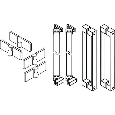 TRINITY Composants pour porte d'entrée d'angle, noir mat (1/2)