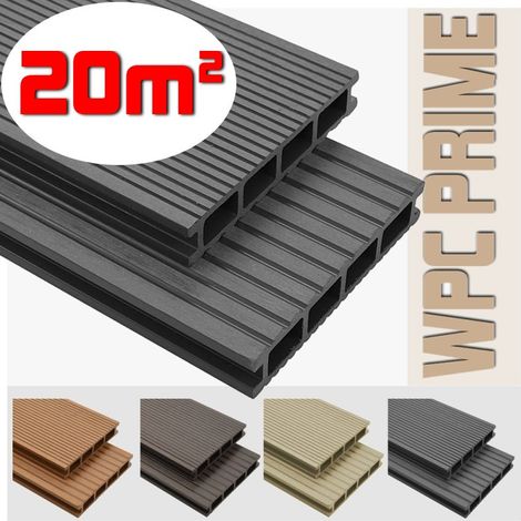 Listoni WPC 20m² per pavimentazione decking colore Grey listone 140x2200mm spessore 25mm (1/5)