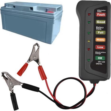 Analyseur de charge de batterie 12V pour auto et moto, testeur d'alternateur et de démarrage (1/5)