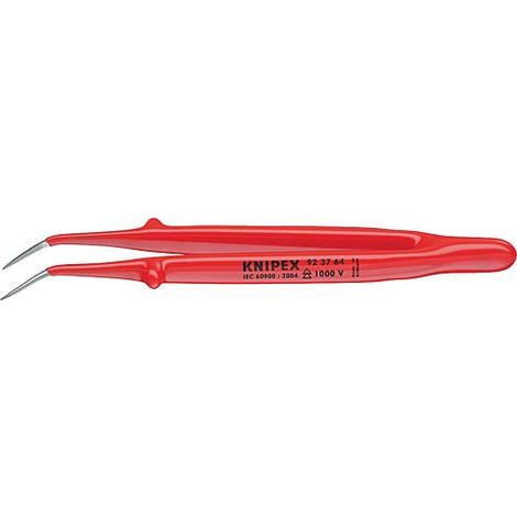 Pince de precision isolee VDE forme coudee manche fin dente