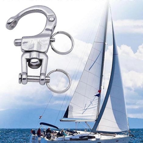 manilles à émerillon pivotantes en acier inoxydable 316 à dégagement rapide pour drisse de voile et gréement de bateau (1/5)
