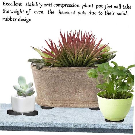 Lot de 24 - Pads De Fleur Invisible Pour Jardin - Antidérapant Pied En EVA De Pot Pour Surélever Les Plantes Intérieur Et Extérieur (1/5)