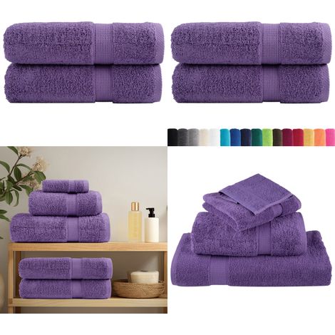 Premium-Duschtücher SOLUND 2 Stk. Lila 70x140 cm 600 g/m² - Baumwollhandtuch - Duschhandtuch (1/5)