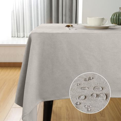 Nappe 140x140 cm lavable et anti-taches, rectangulaire, blanc