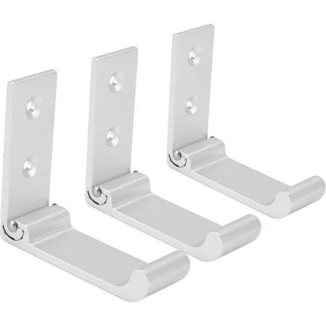 Set mit 3 faltbaren Wandhaken aus Aluminiumlegierung, zusammenklappbare Haken für Büro, Schlafzimmer, Wohnzimmer, Esszimmer, Küche und Badezimmer (1/5)