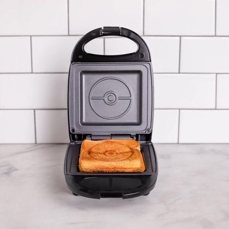 Pokémon Sandwichera – Barbacoa para tostadas y sándwiches con diseño de Pokémon, revestimiento antiadherente, fácil de limpiar, parrilla para desayuno y aperitivos, regalo para fans