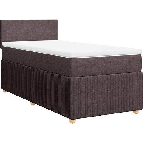 Lit simple  Lit adulte  Sommier à lattes de lit avec matelas Marron foncé 80x200 cm