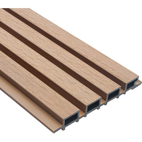 Home Deluxe - WPC Fassadenverkleidung DUVAR - Farbe: Teak, Größe: 30 m² ca. 190 x 21,9 x 2,6 cm, inkl. Montagematerial I Fassadenpaneele Fassadenprofile Hausverkleidung  Fassadenverkleidung Wandverkle