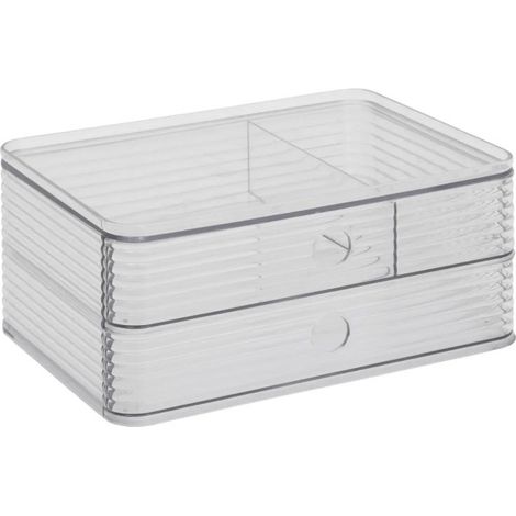 Organiseur 2 Tiroirs "Plastor" 23cm Transparent (1/2)