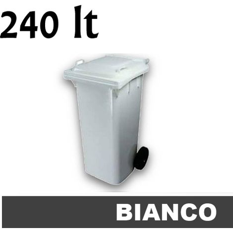 Cassonetto/Pattumiera/Contenitore/Bidone per raccolta rifiuti uso esterno 240lt Bianco