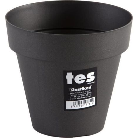 Pot modèle "Tes" Ø26x24cm (7,5 litres) en polypropylène gris anthracite (1/2)
