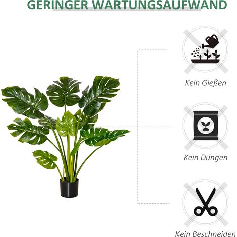 Monstera artificielle 110 cm, plante artificielle en pot, arbre artificiel d'intérieur, plante déco pour bureau, pot en plastique pour intérieur et extérieur (1/5)