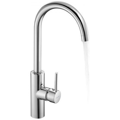 Grifo de Lavabo sin Contacto para Baño, Grifo Automático Manual con Sensor para Lavabo e Inodoro, Cuello de Cisne, Cromado Plateado, Resistente a la Corrosión, 104 x 52 x 395 mm, 7,6 L/min (1/5)
